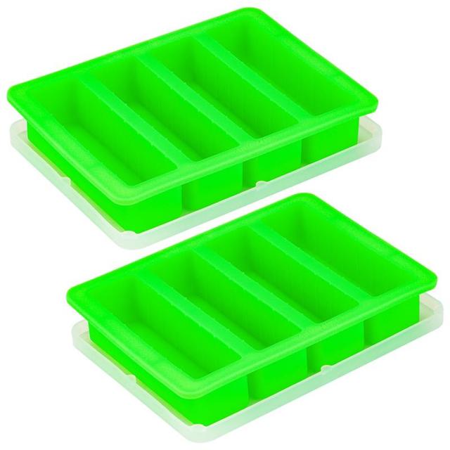 2Pcs Silicone Butter Molds 4-Cavity Butter DIY Molds With Lid